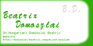 beatrix domoszlai business card